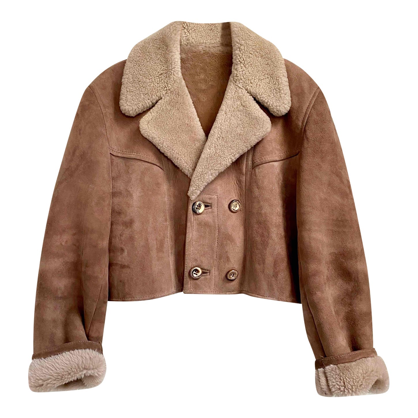 Wool-lined leather coat