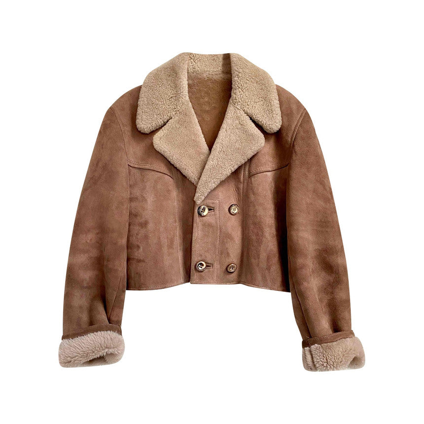 Manteau en peau lainée