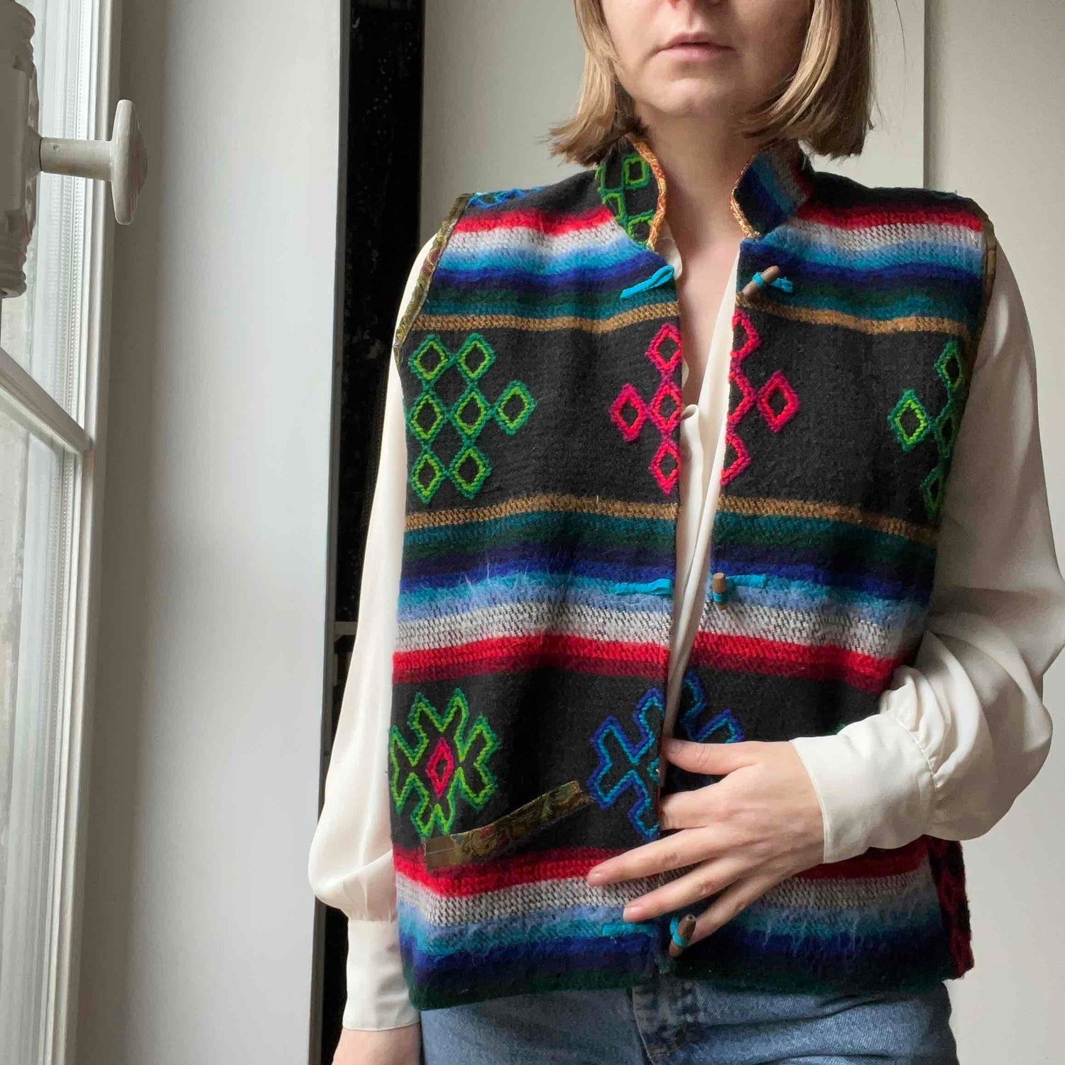 Ethnic sleeveless vest