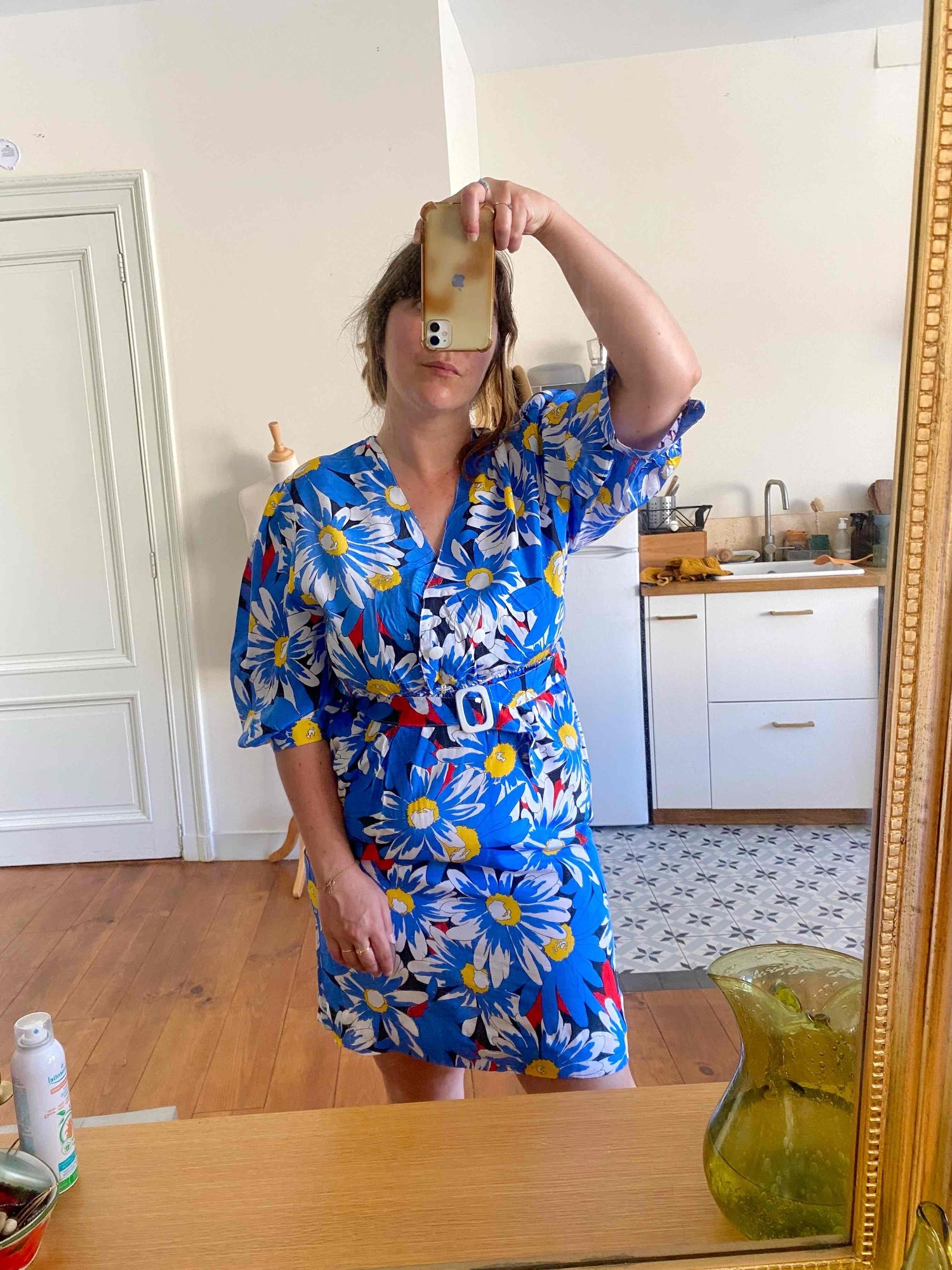 Robe portefeuille à fleurs