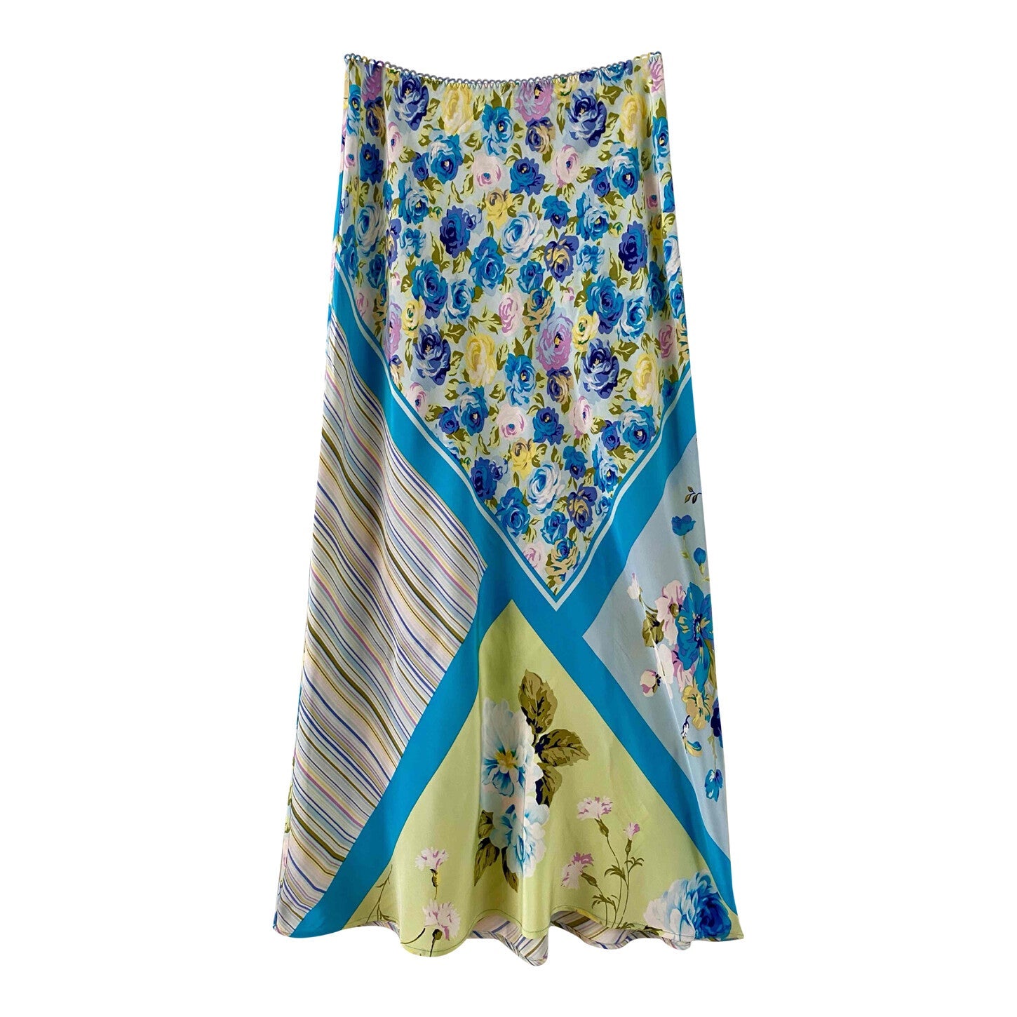 Patchwork silk skirt