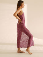 Robe Longue Dark Fuchsia Fines Bretelles