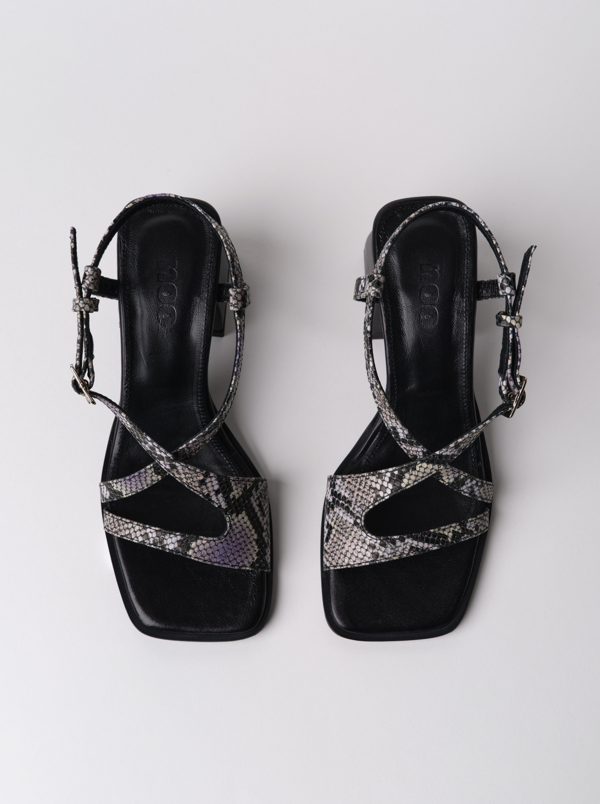 Sandales Square Crush Python motifs