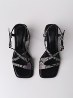 Sandales Square Crush Python motifs