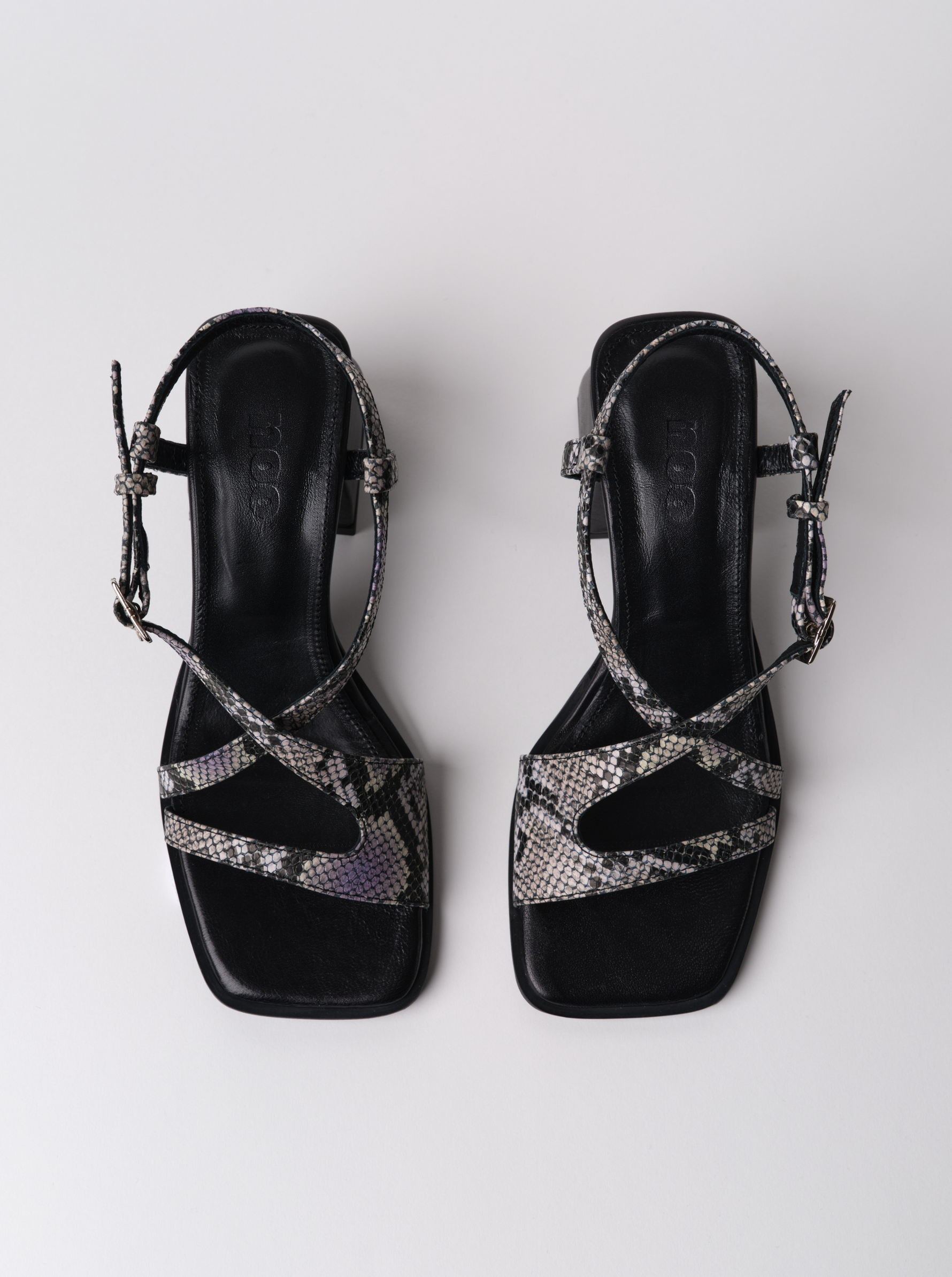 Sandales Square Crush Python motifs