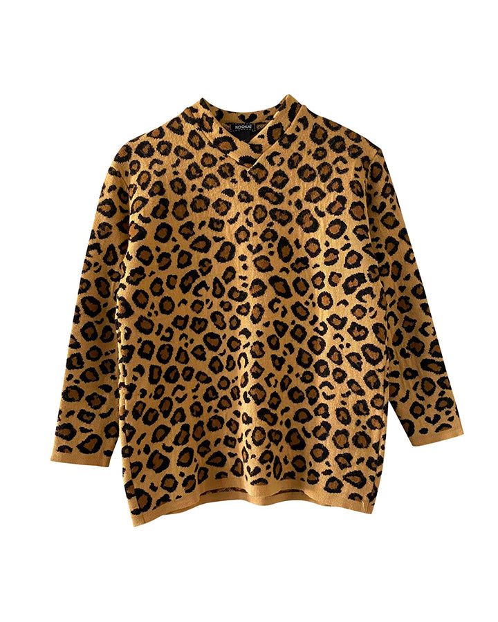 Pull leopard en laine