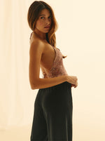 Top Dos Noué Savage Pink Léopard