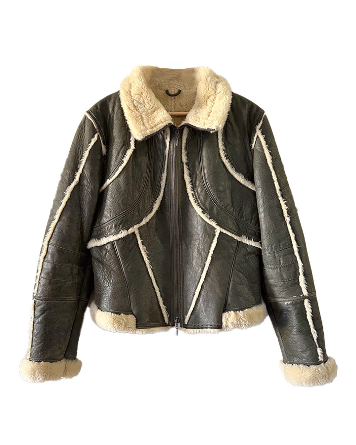 Blouson en peau lainée