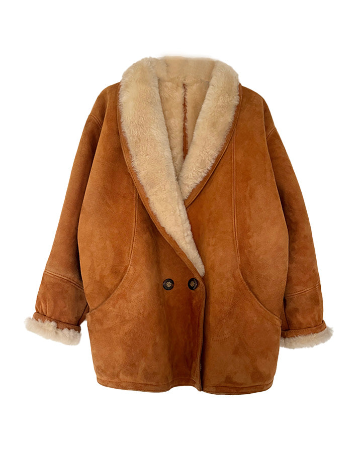 Manteau en peau lainée