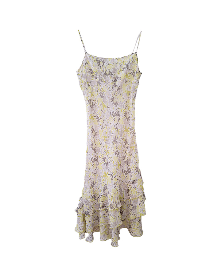 Robe en soie à fleurs