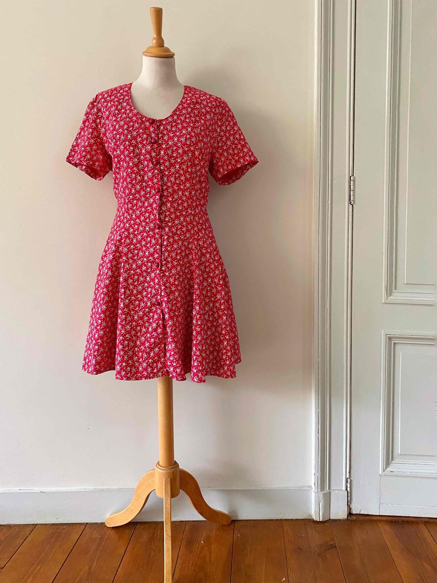 Button-up floral dress