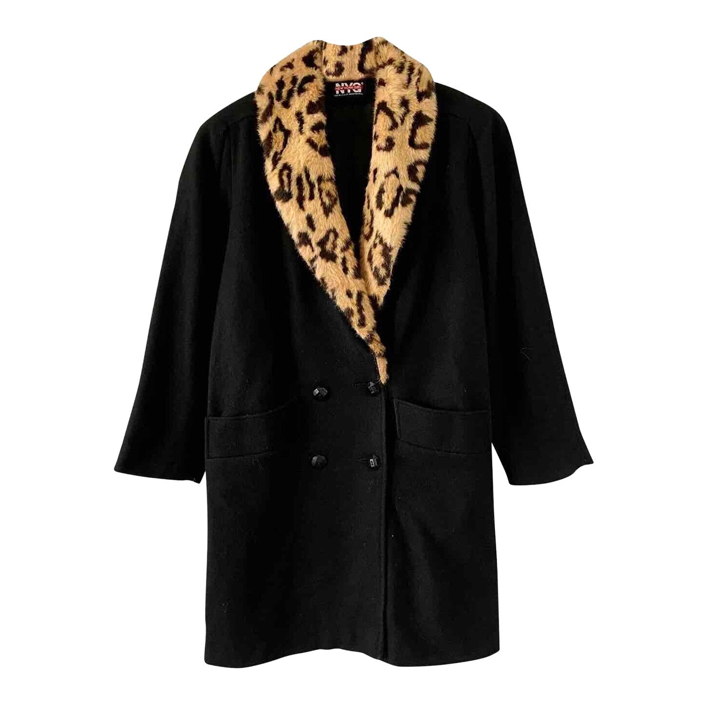 Leopard collar coat