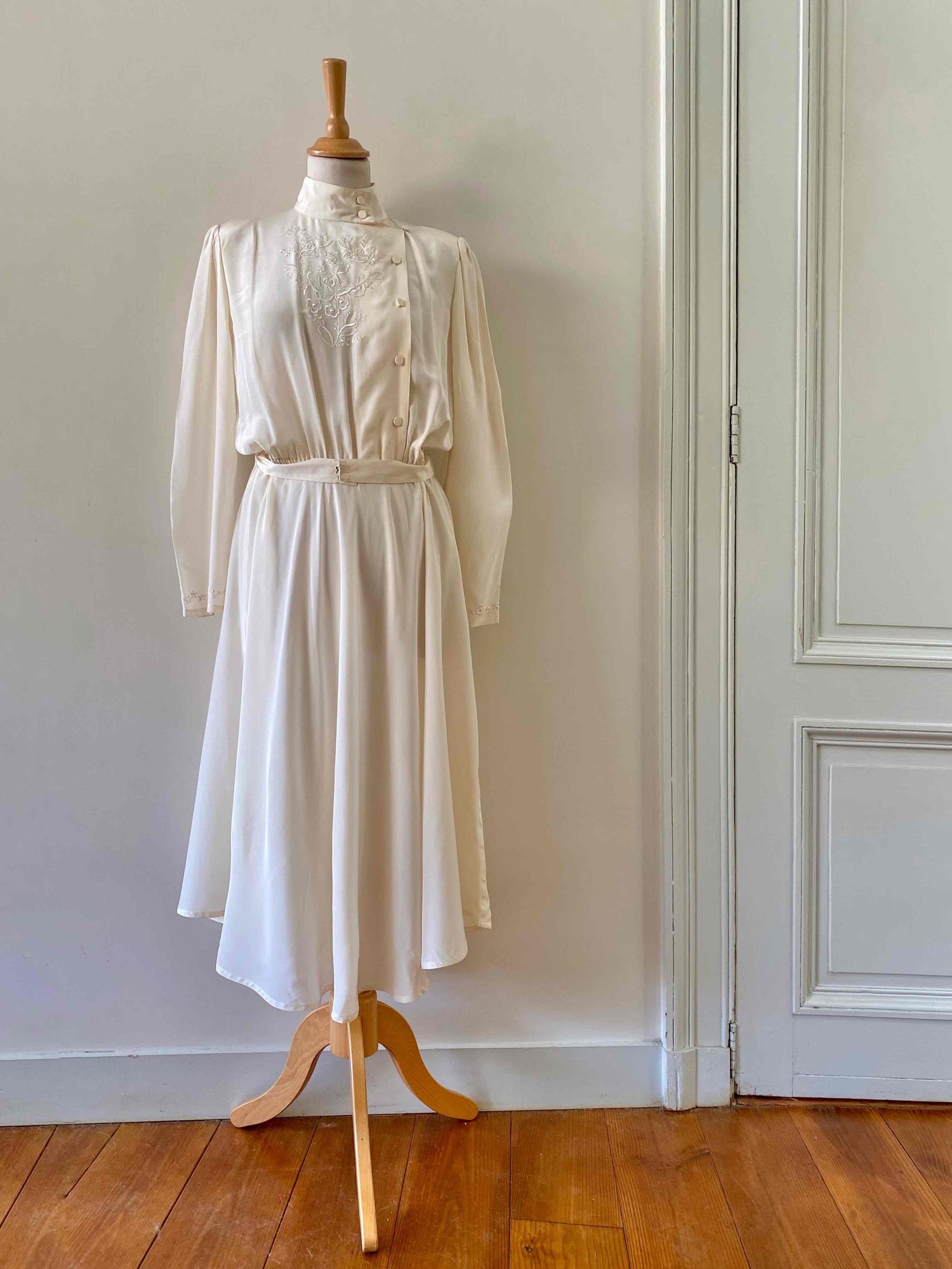 Embroidered silk dress