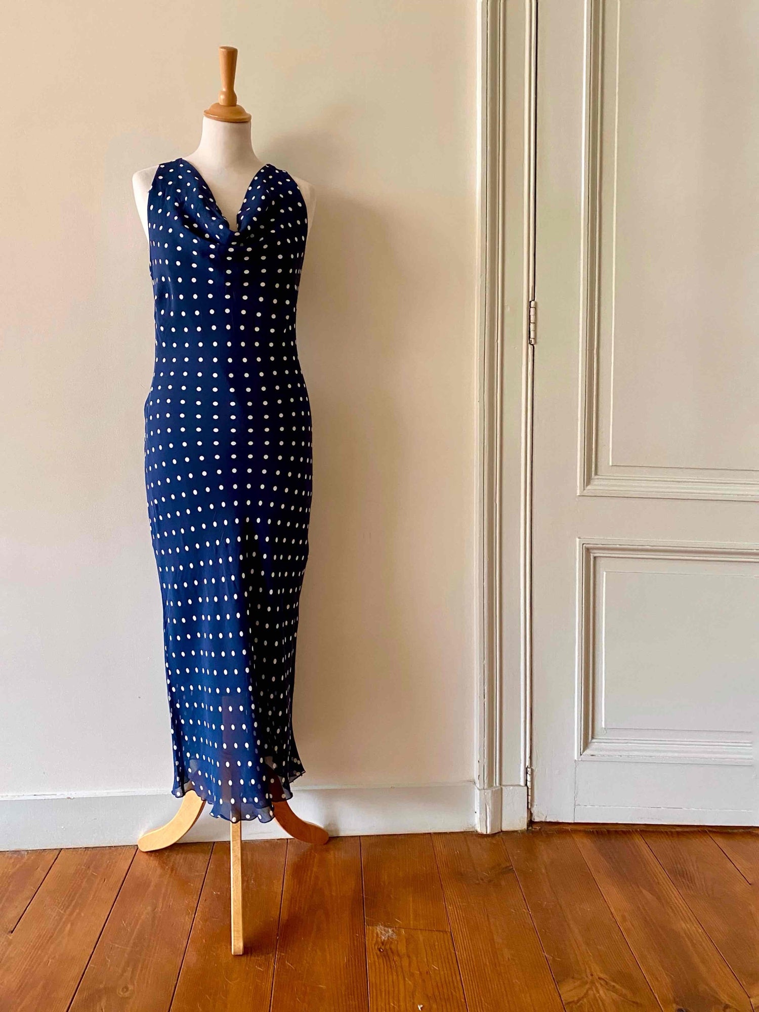 Long dress with polka dots