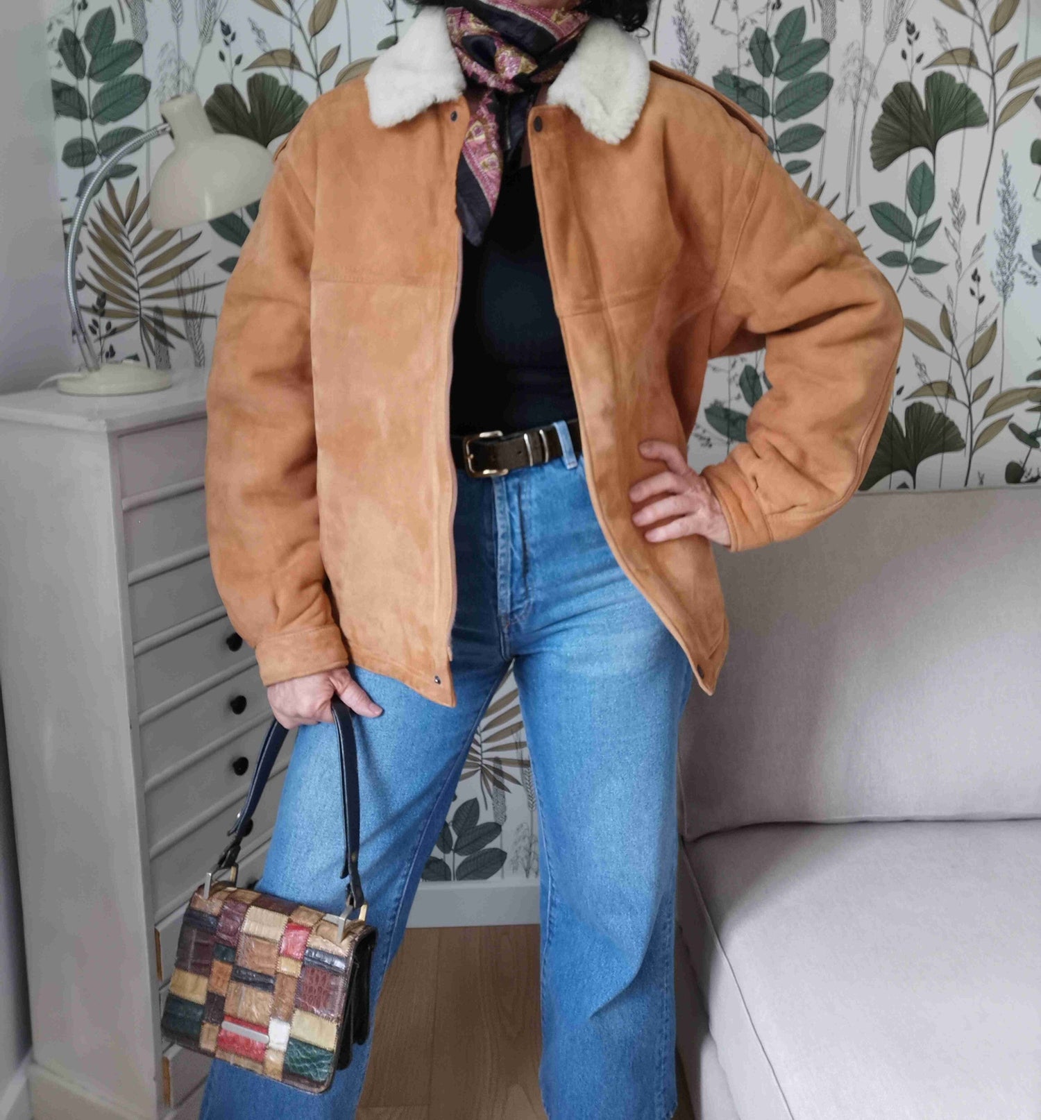 Bombardier en peau lainée