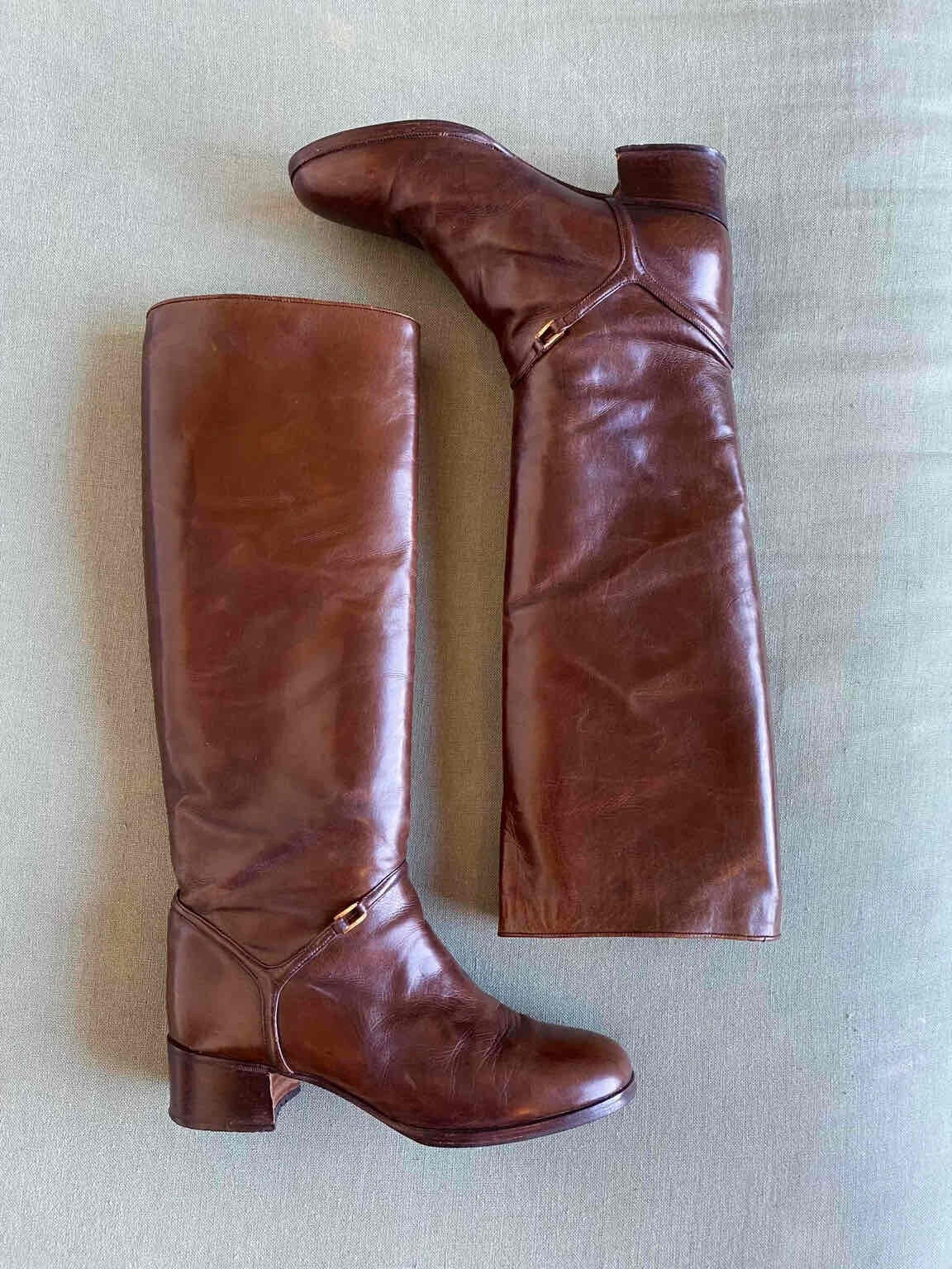 Leather riding boots