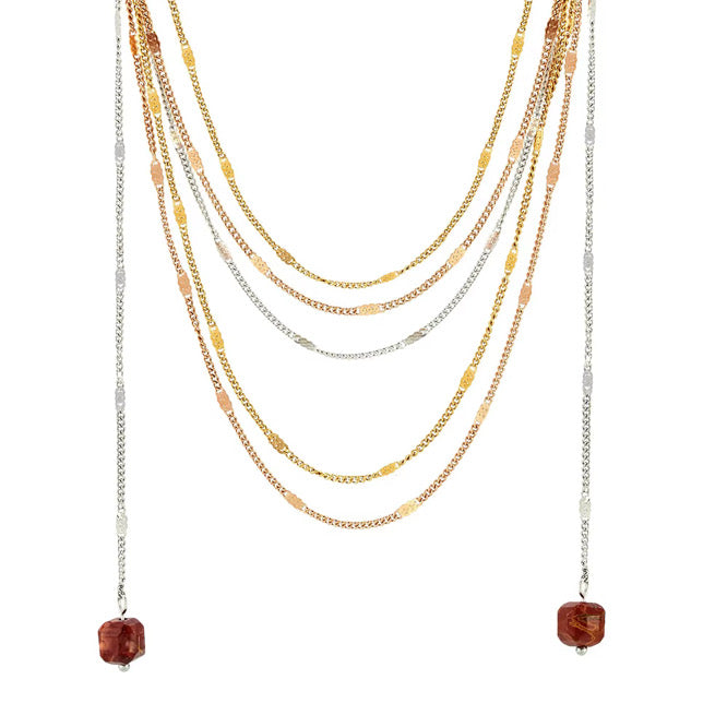 Collar Capas Dorado y Plateado