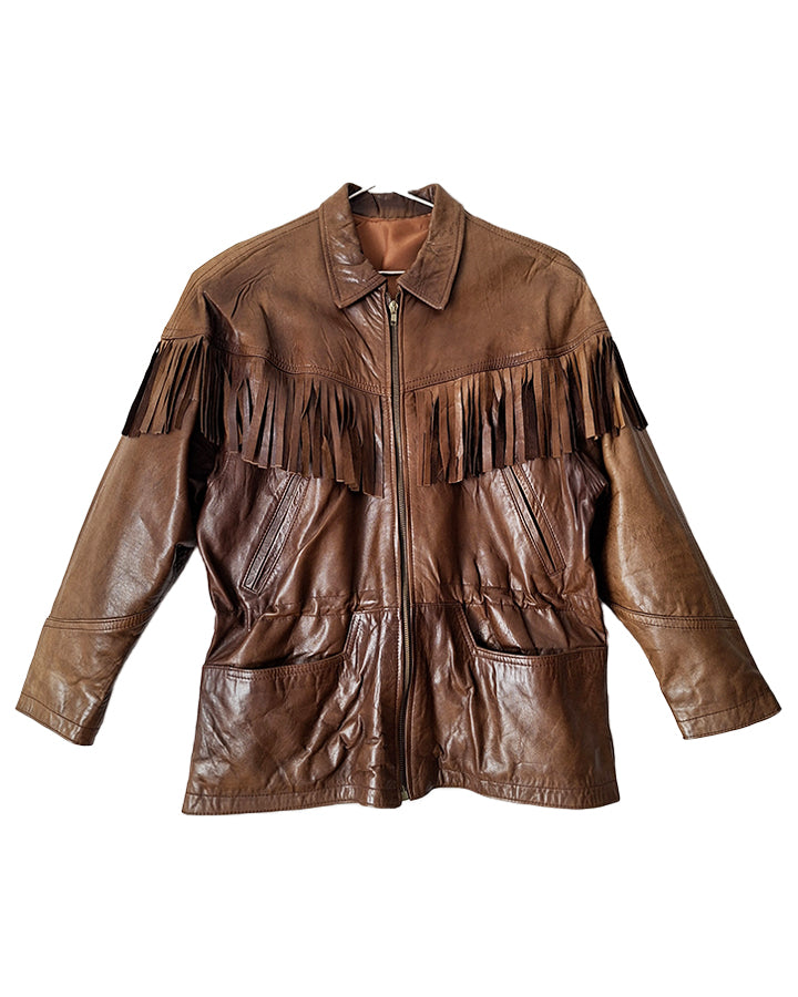 Veste à franges en cuir