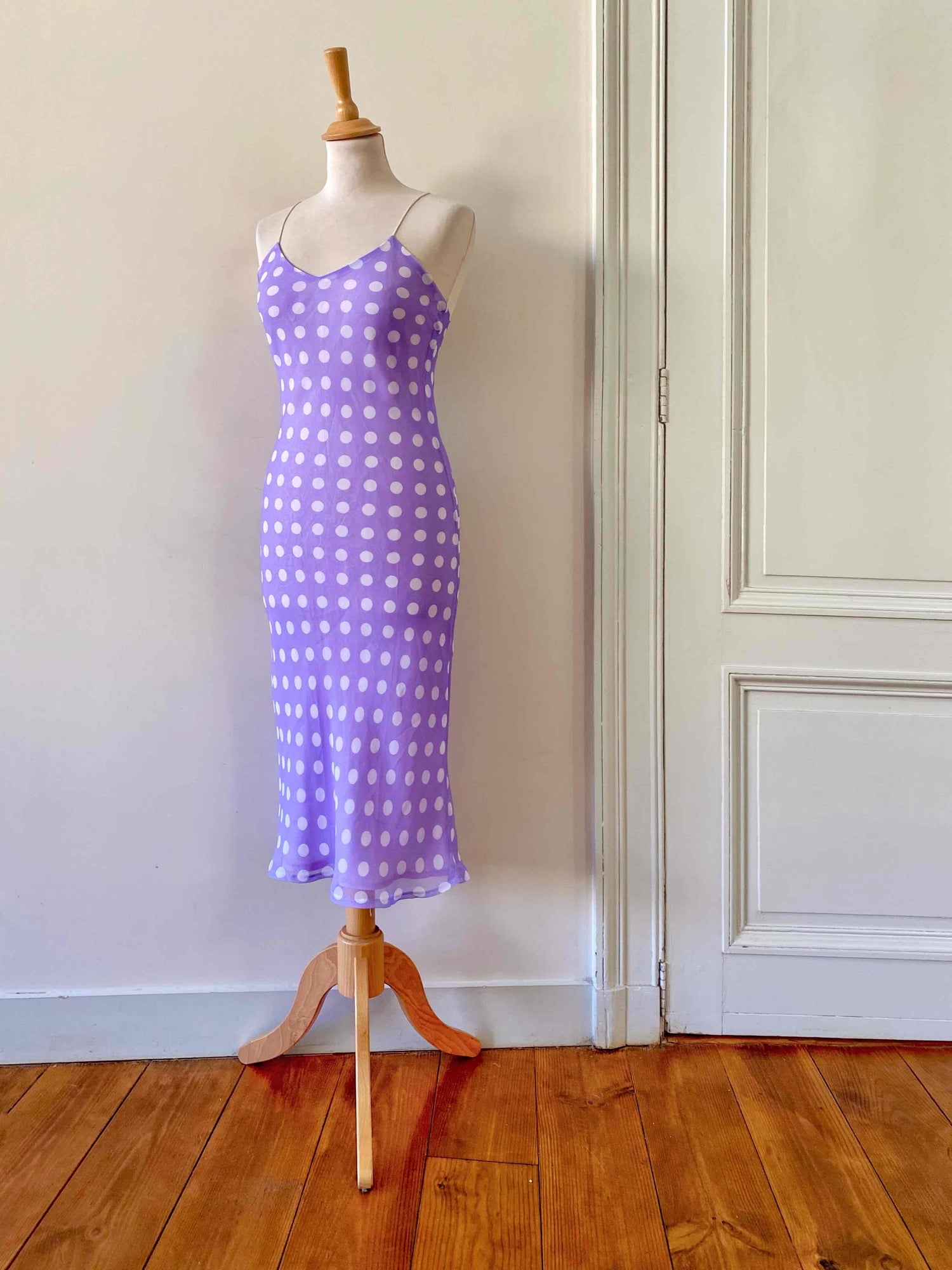 Robe midi à pois