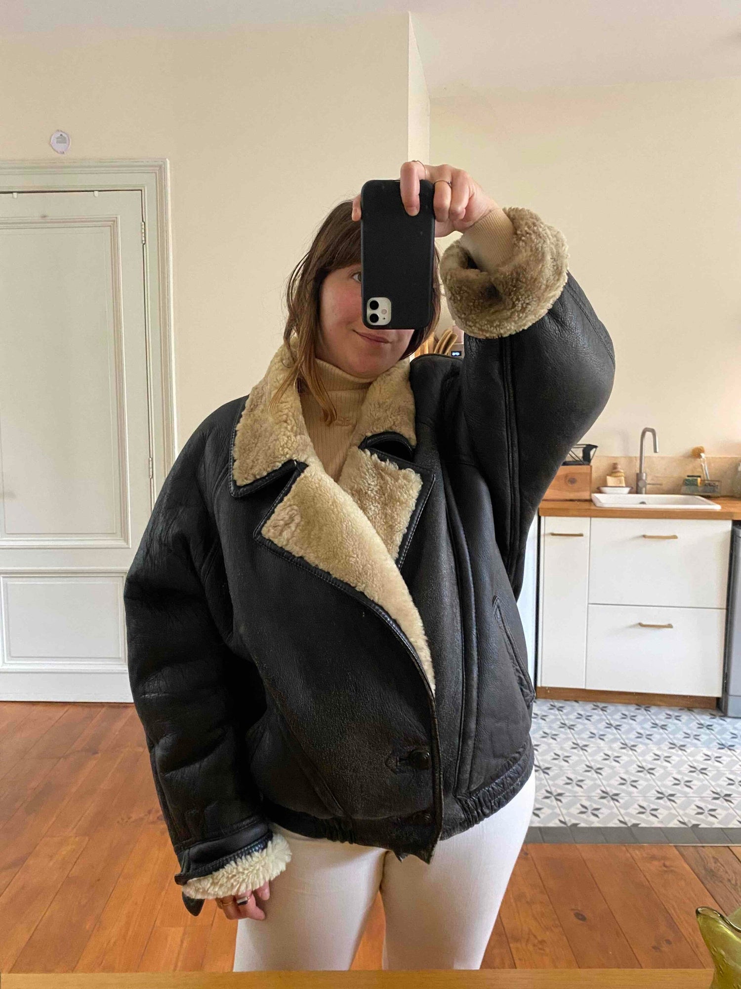 Wool-lined bomber jacket