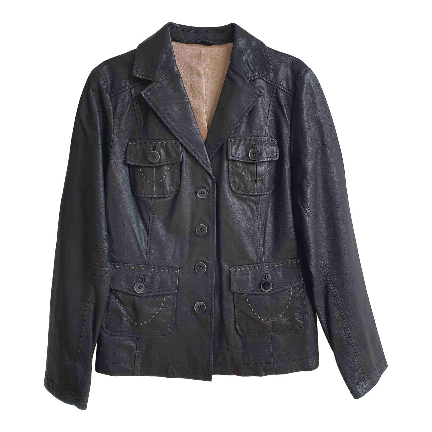 Veste en cuir noir