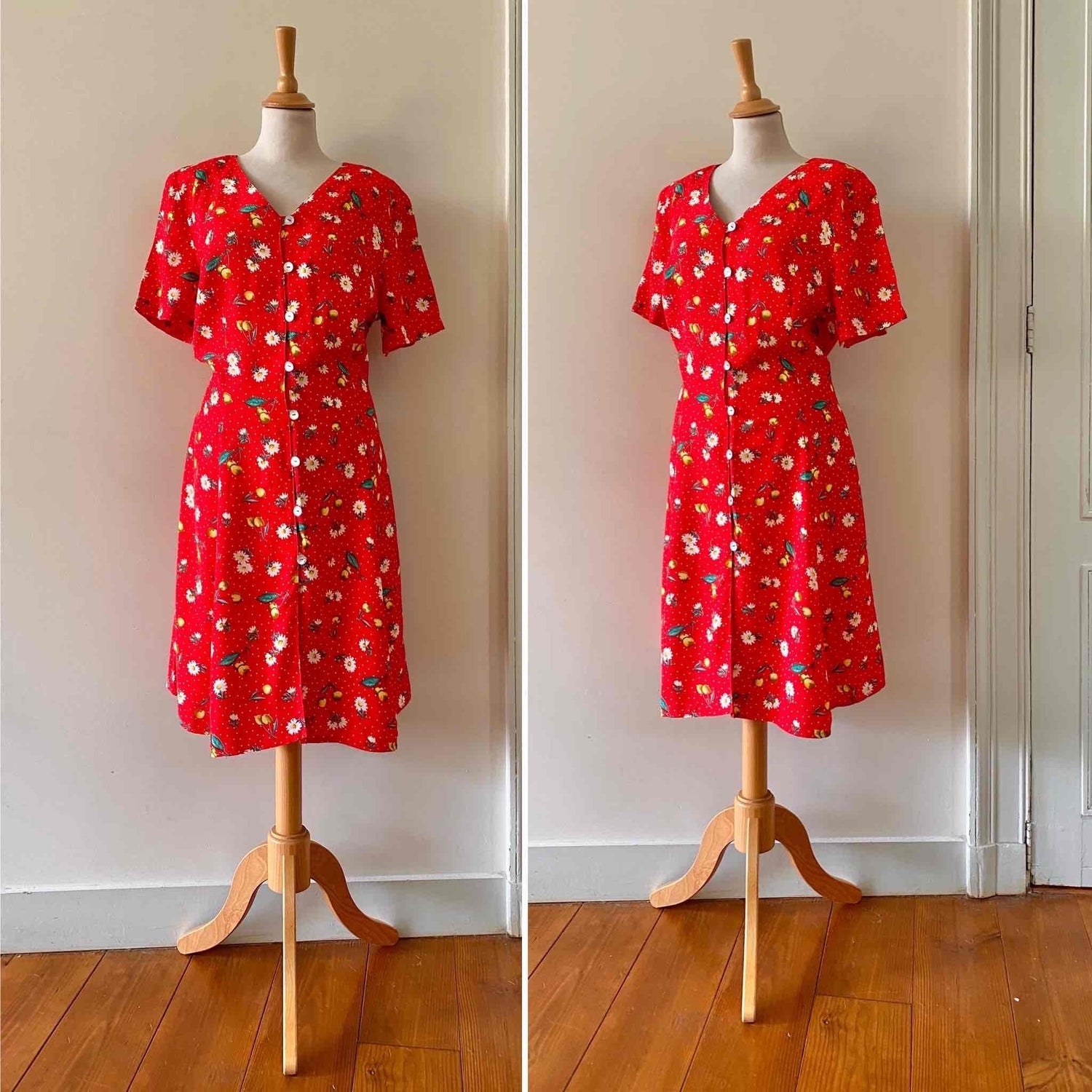 Dress with flowers and cherries