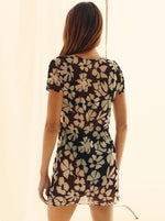 Robe Flower Mesh Près du Corps