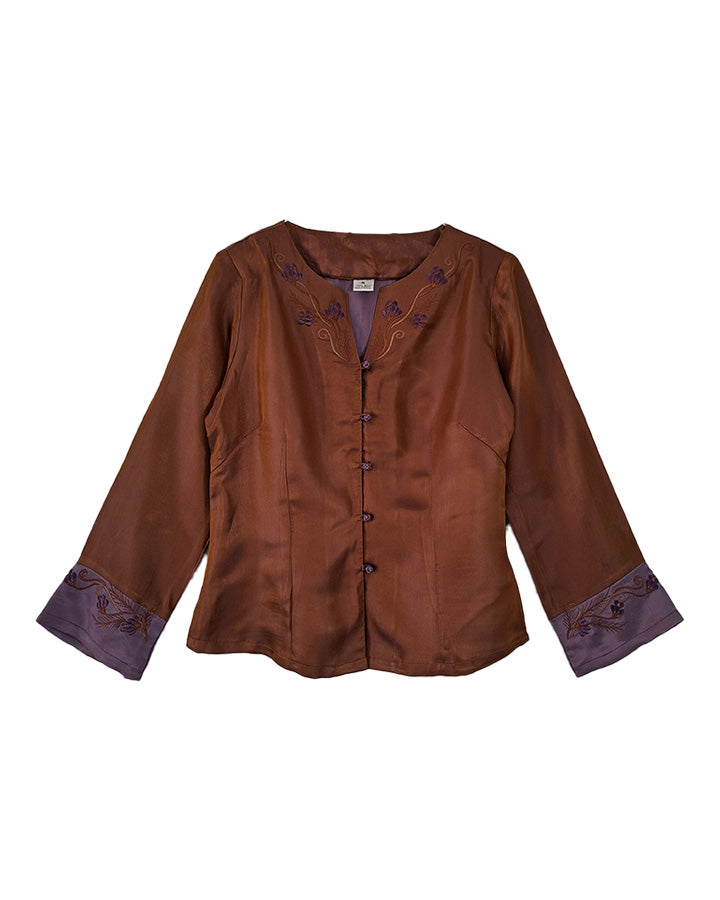 Top asiatique en soie