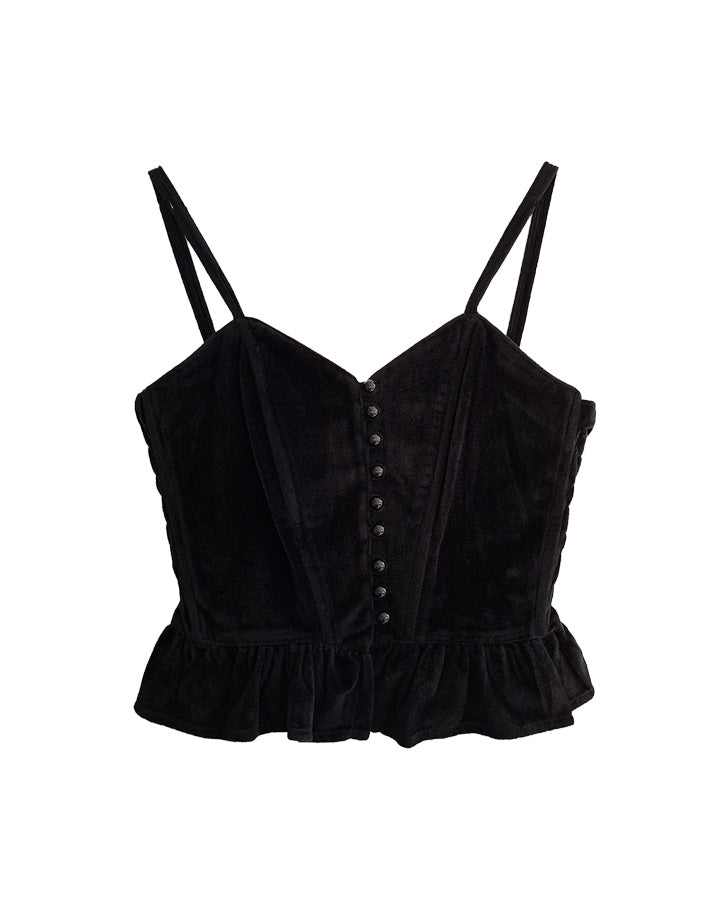 Bustier En Velours Noir
