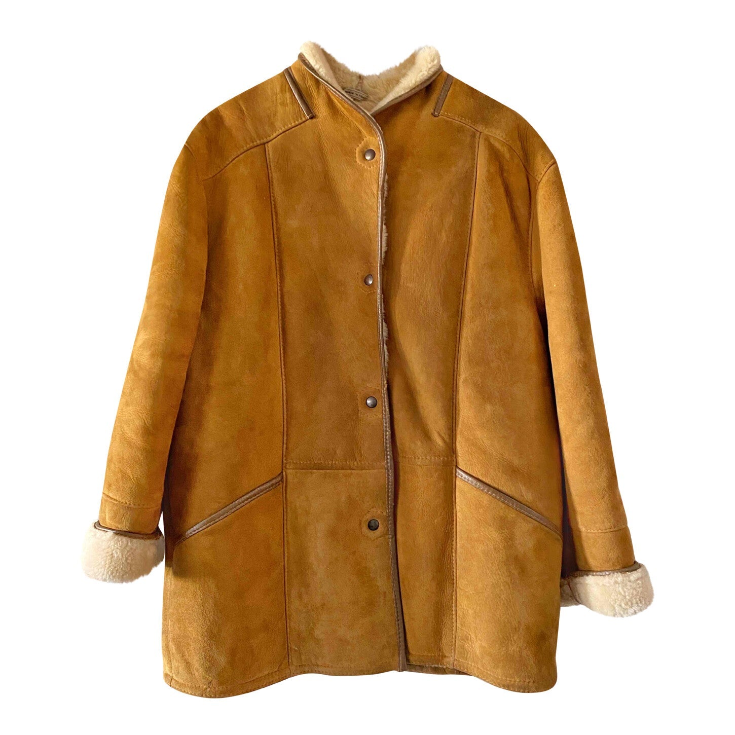 Wool-lined leather coat