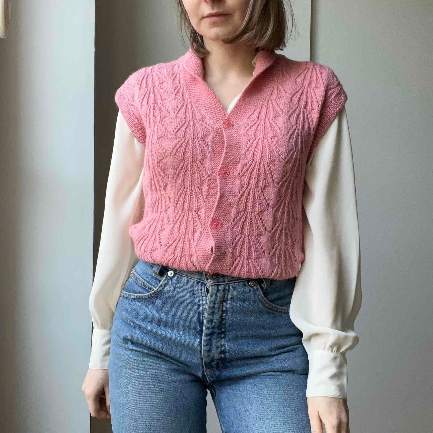 Crocheted sleeveless vest