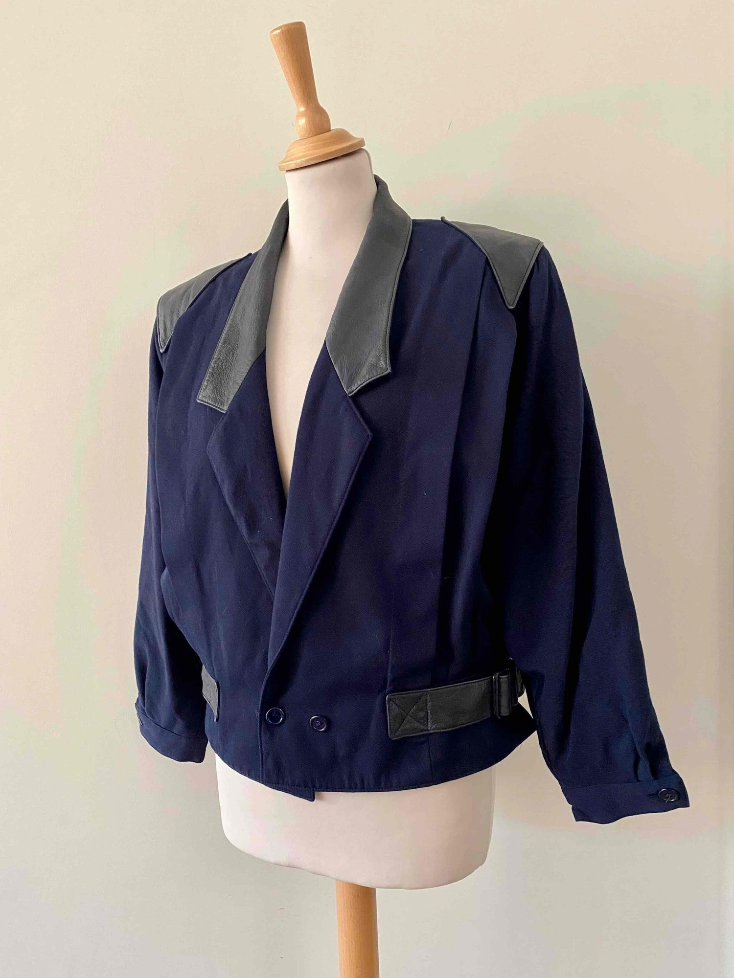 Perfecto en laine et cuir