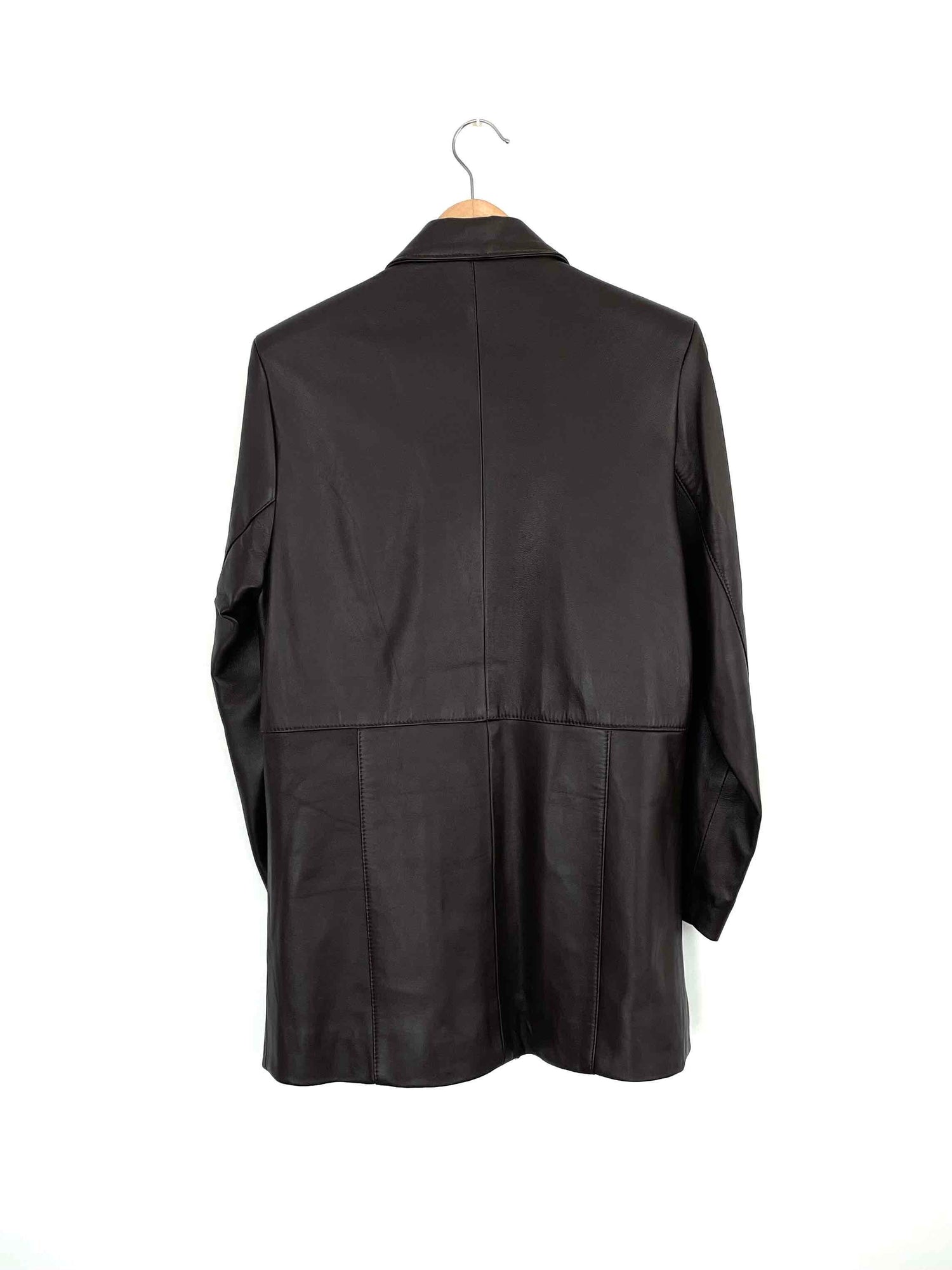 Veste longue en cuir