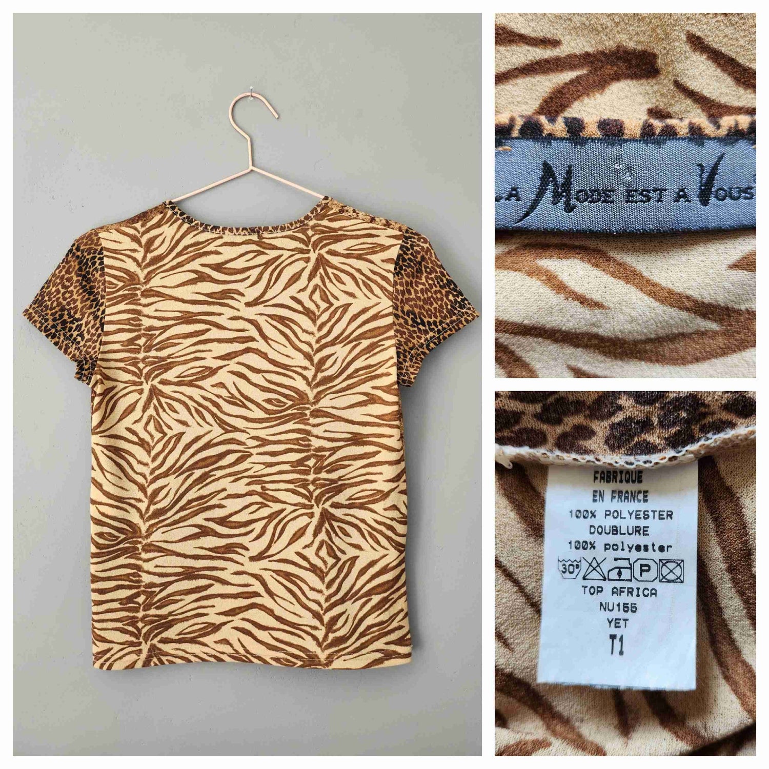 Top à motif animalier
