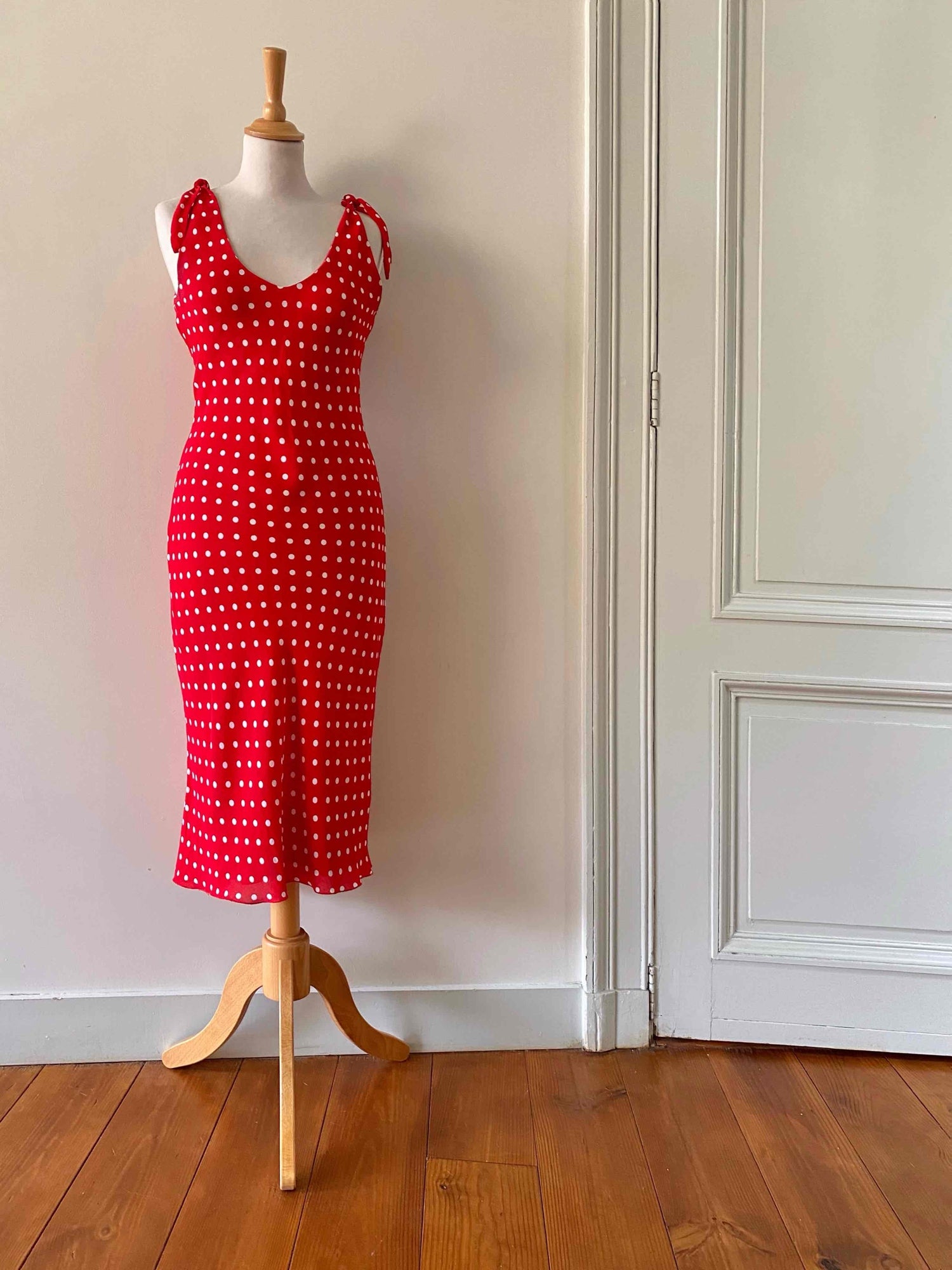 Polka dot midi dress