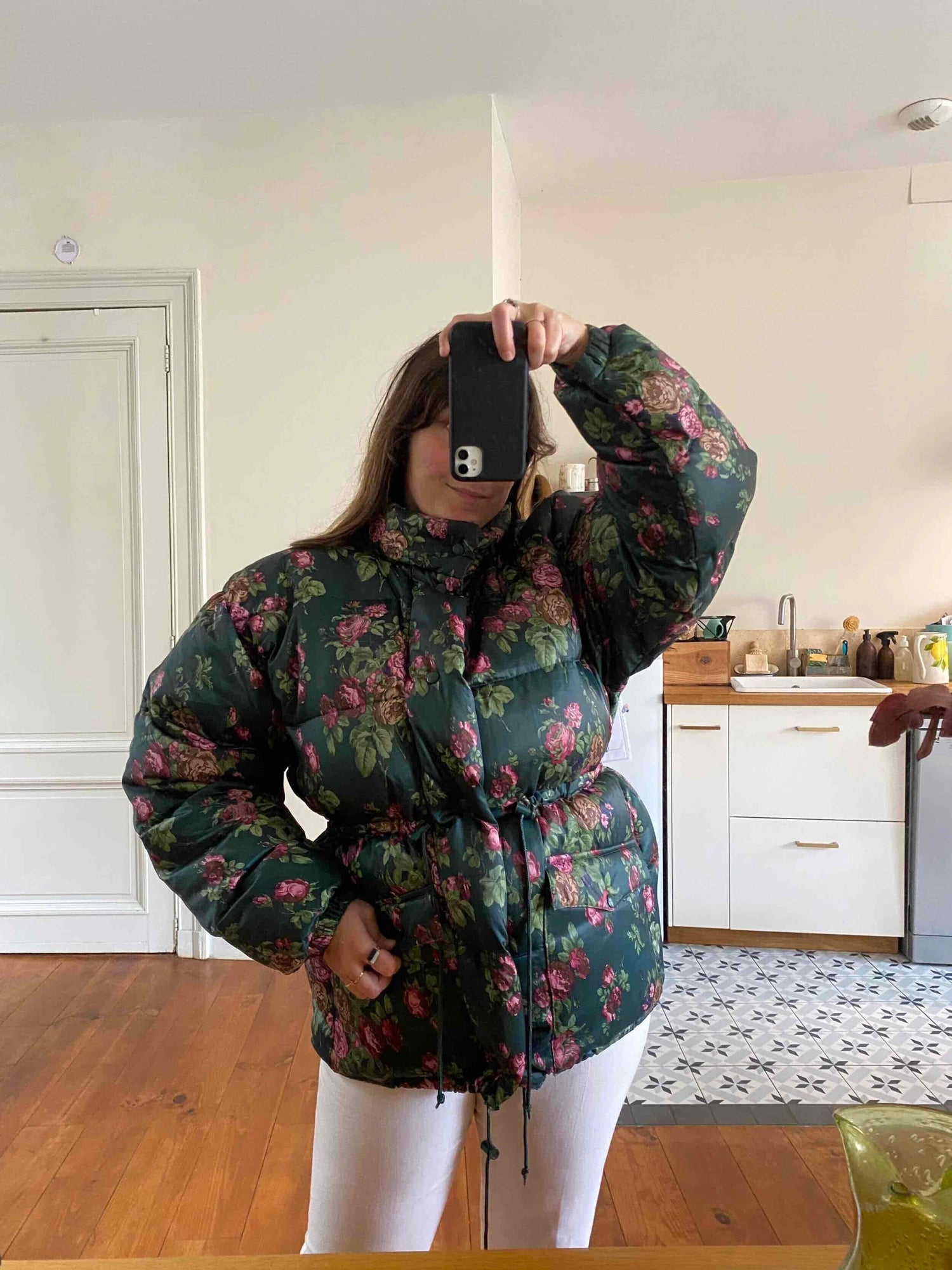 Floral puffer jacket