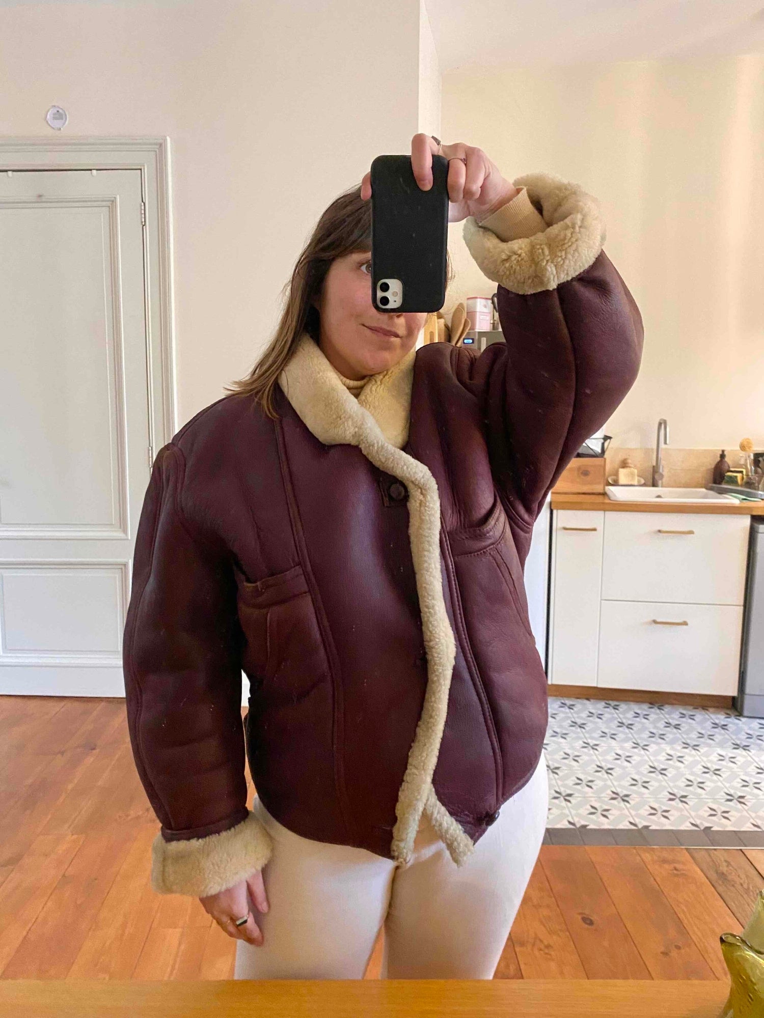 Wool-lined bomber jacket