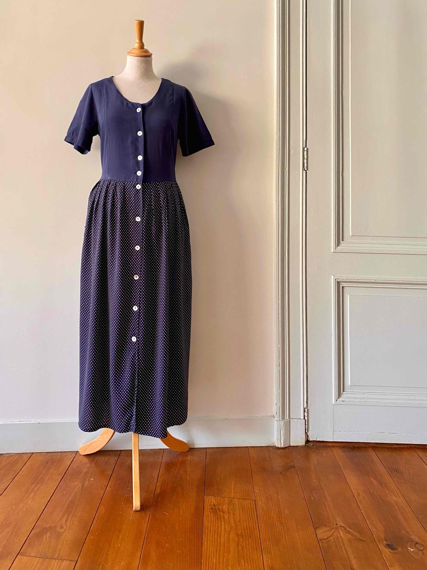 Long dress with polka dots