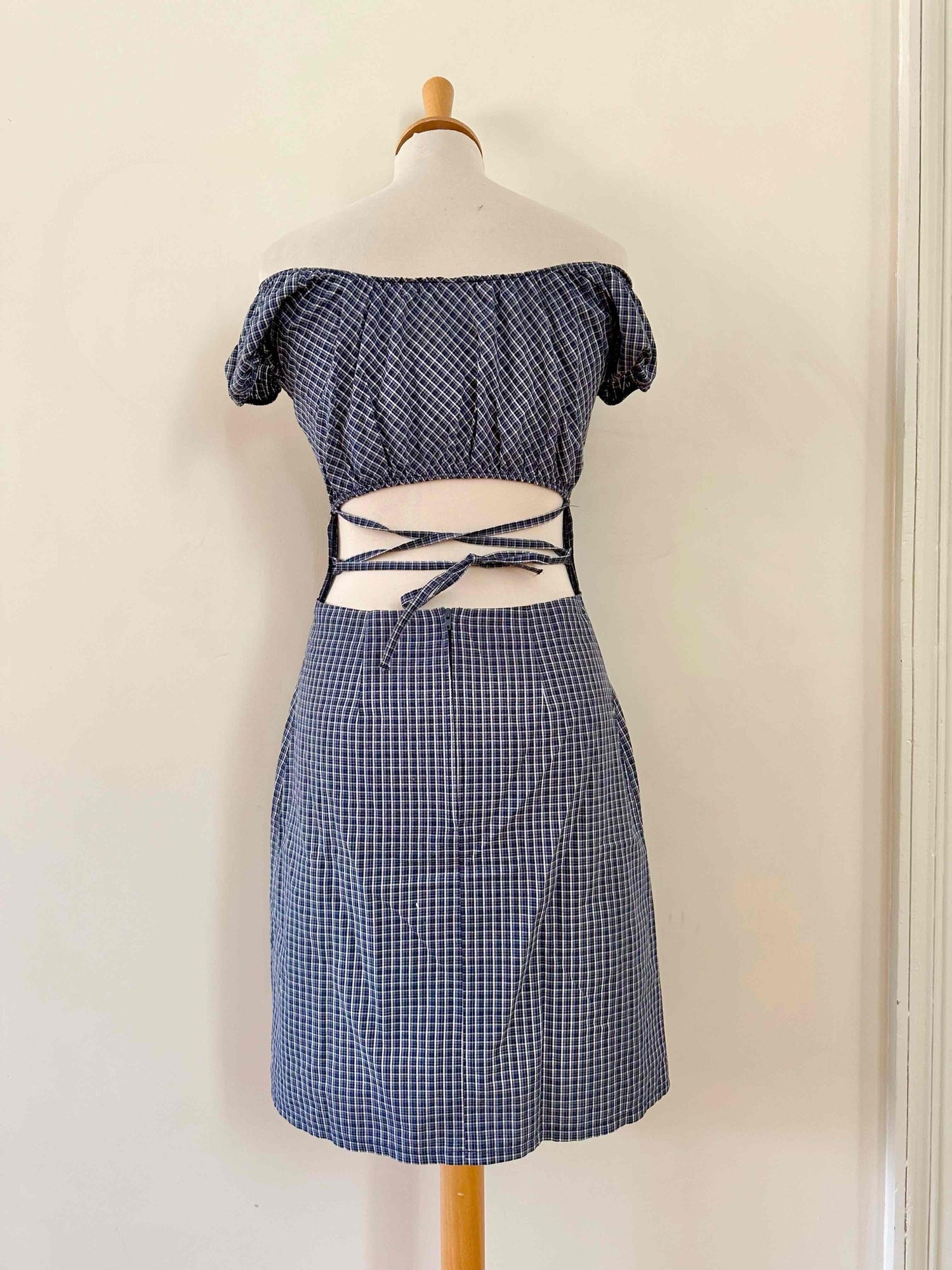 Vichy backless dress