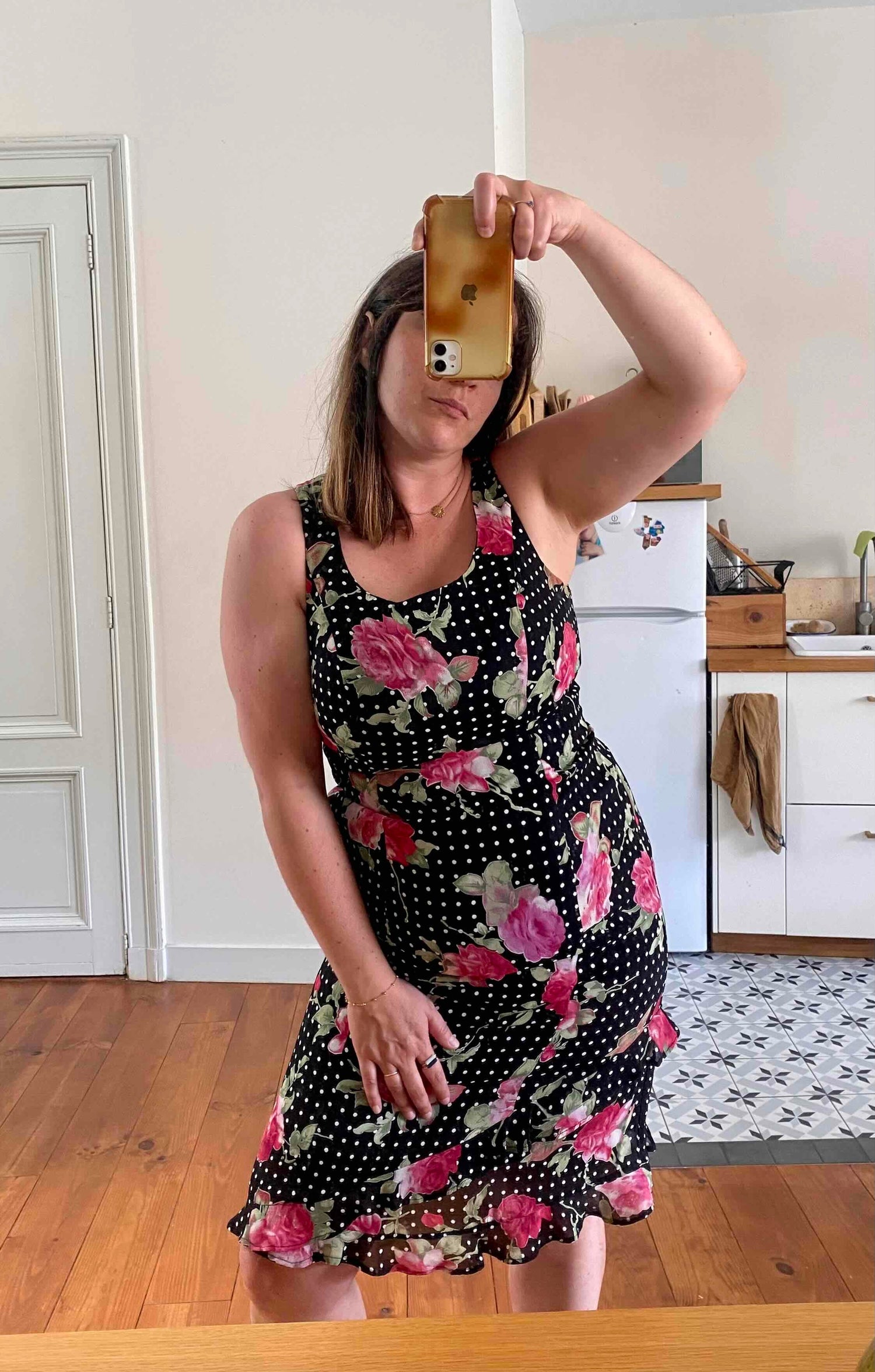 Robe pois et fleurs
