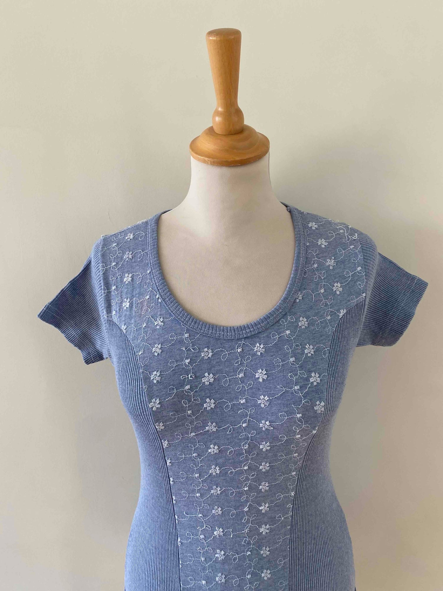 Embroidered cotton bodysuit