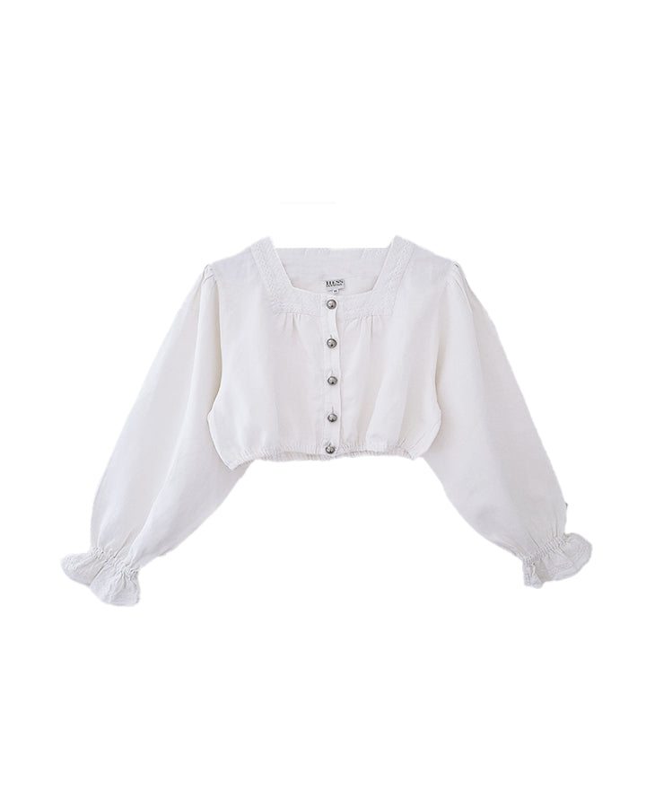 Crop top Autrichien en lin