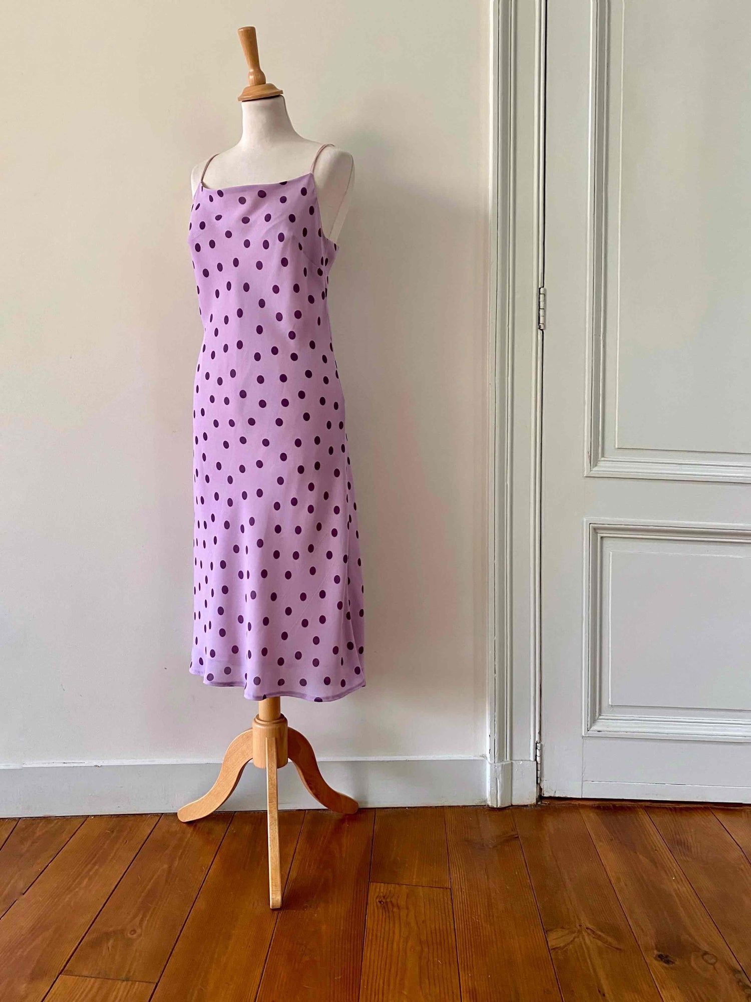 Robe midi à pois