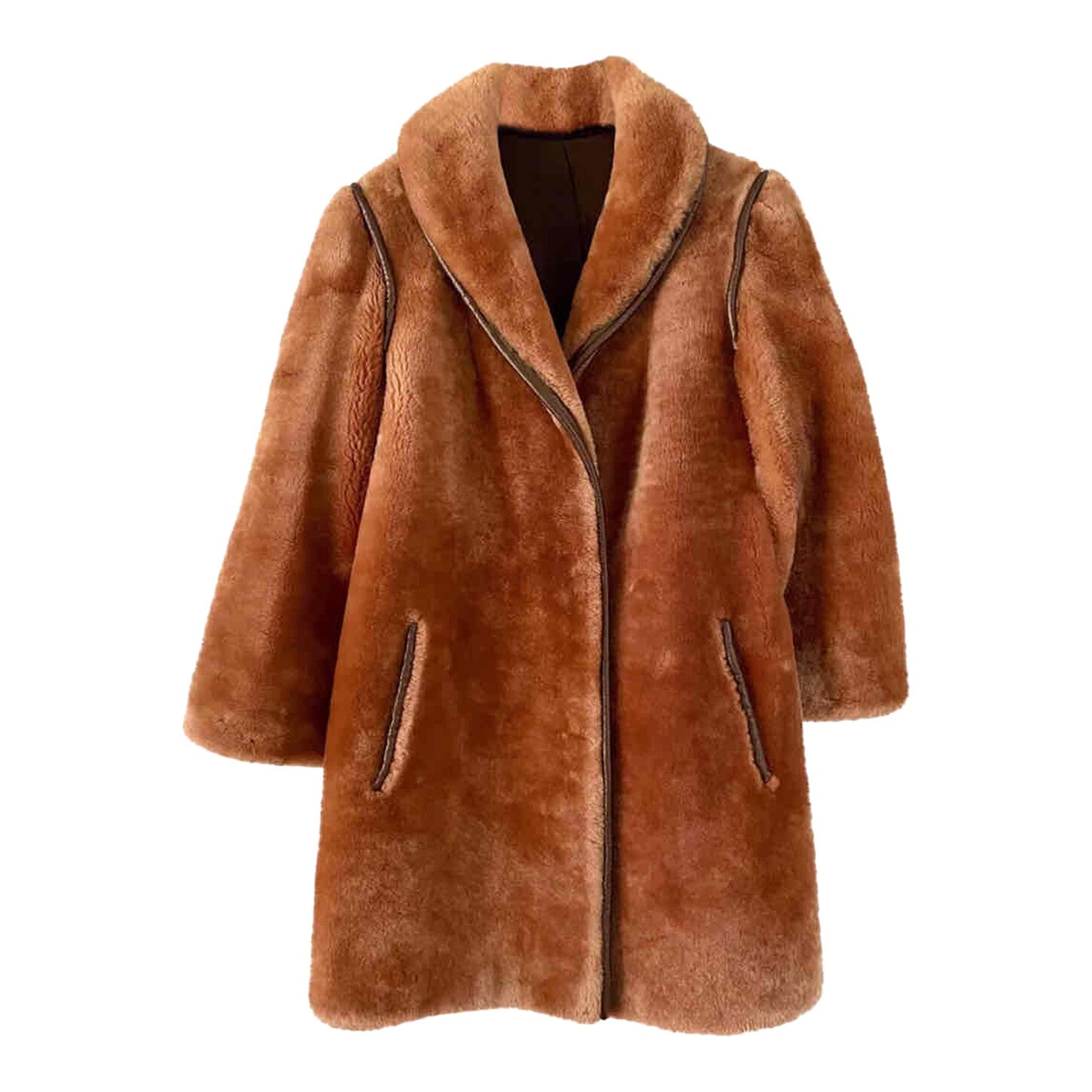 Golden sheepskin coat