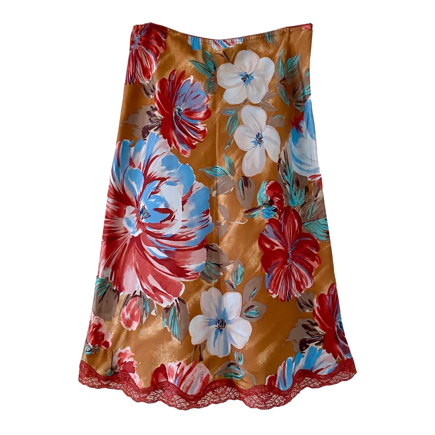 Silk midi skirt