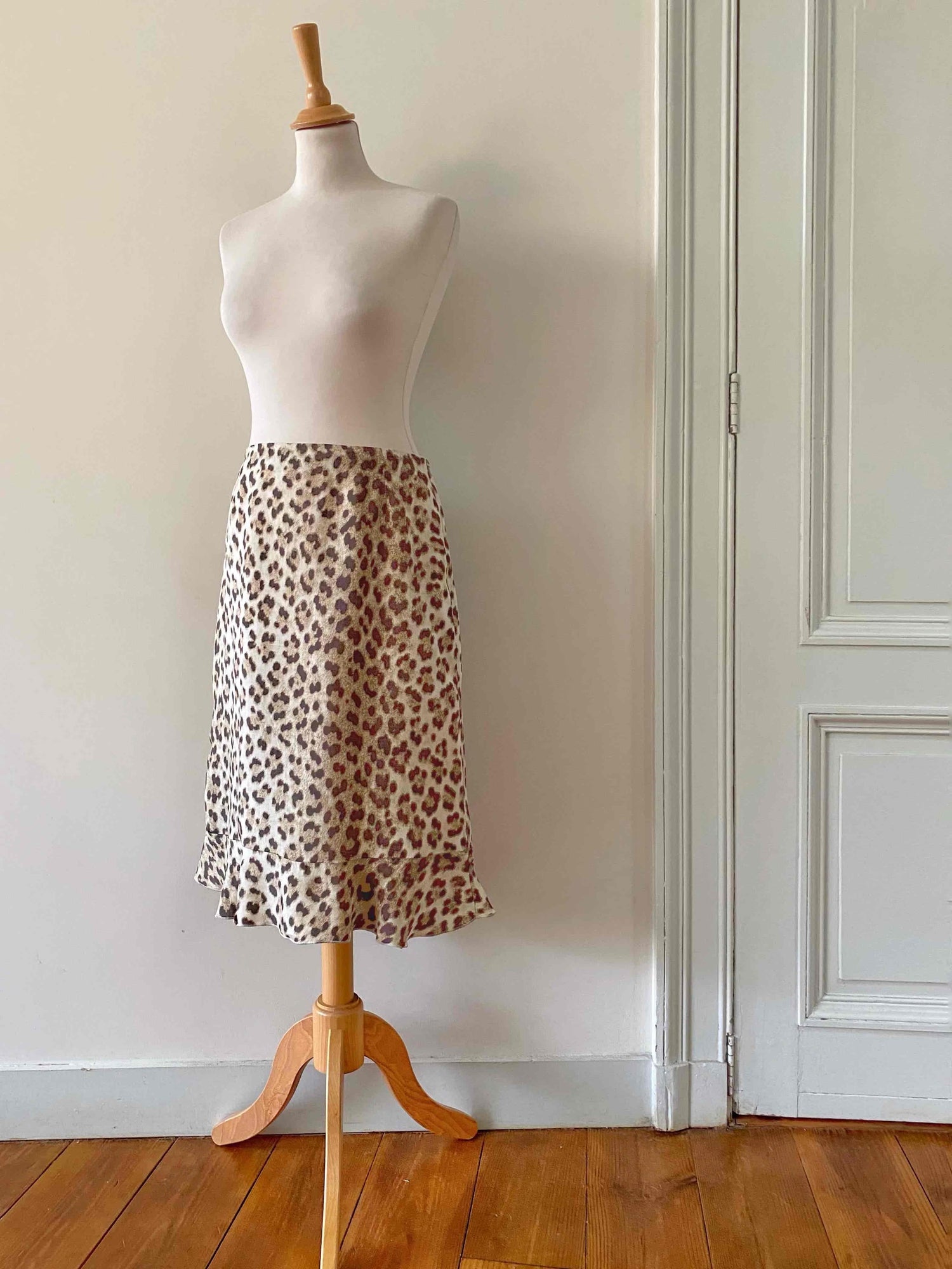Jupe midi léopard