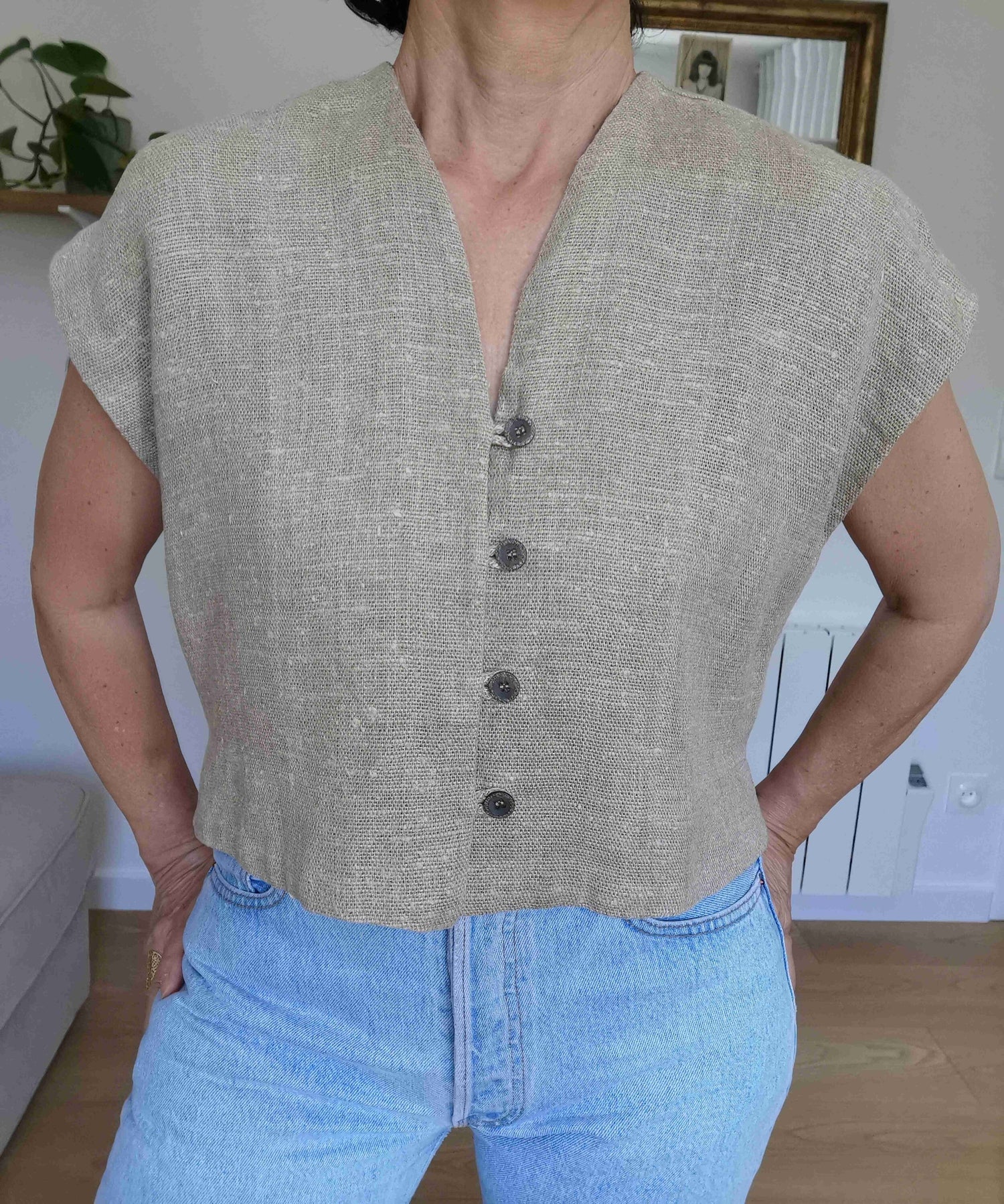 Linen crop top
