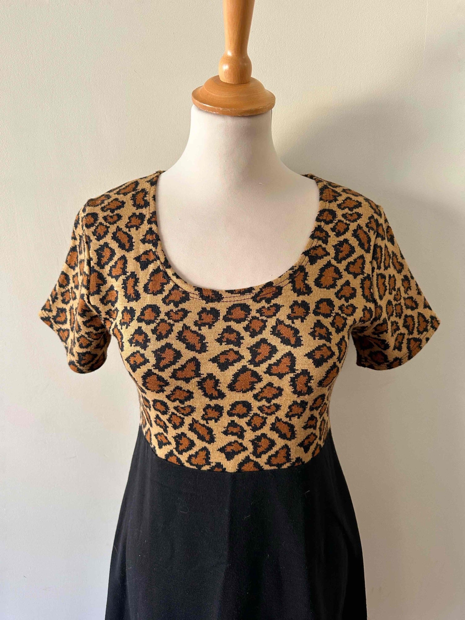 Leopard print knit dress