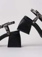 Sandales Square Crush Python talons carrés