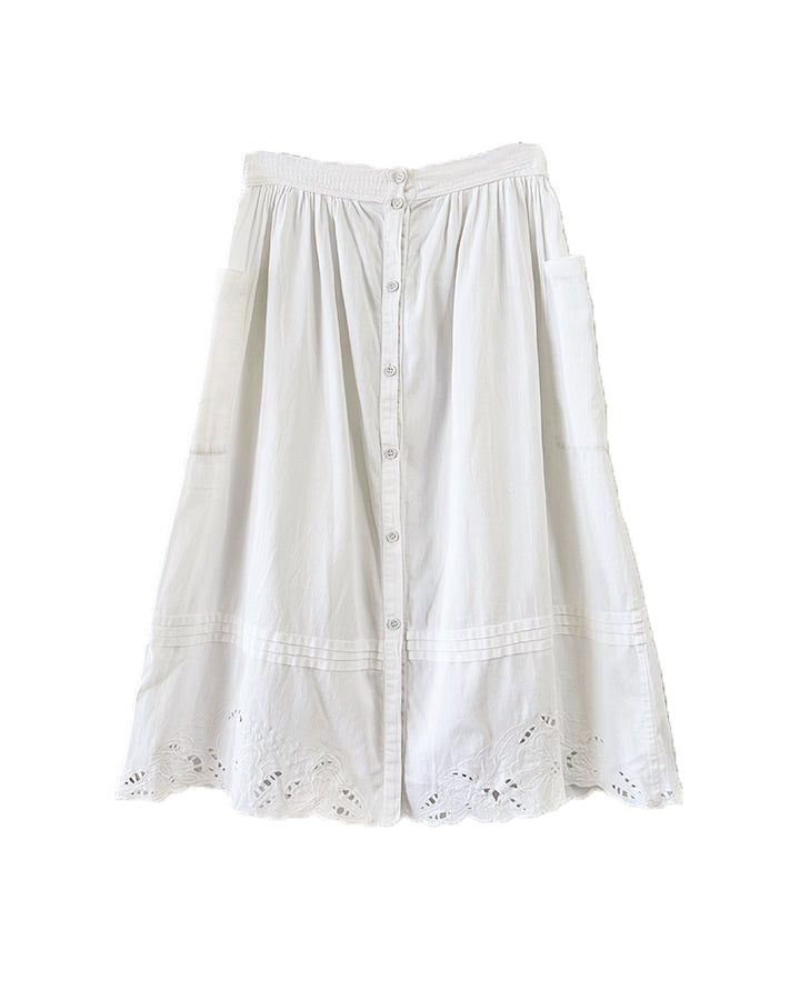 Jupe en coton brodé